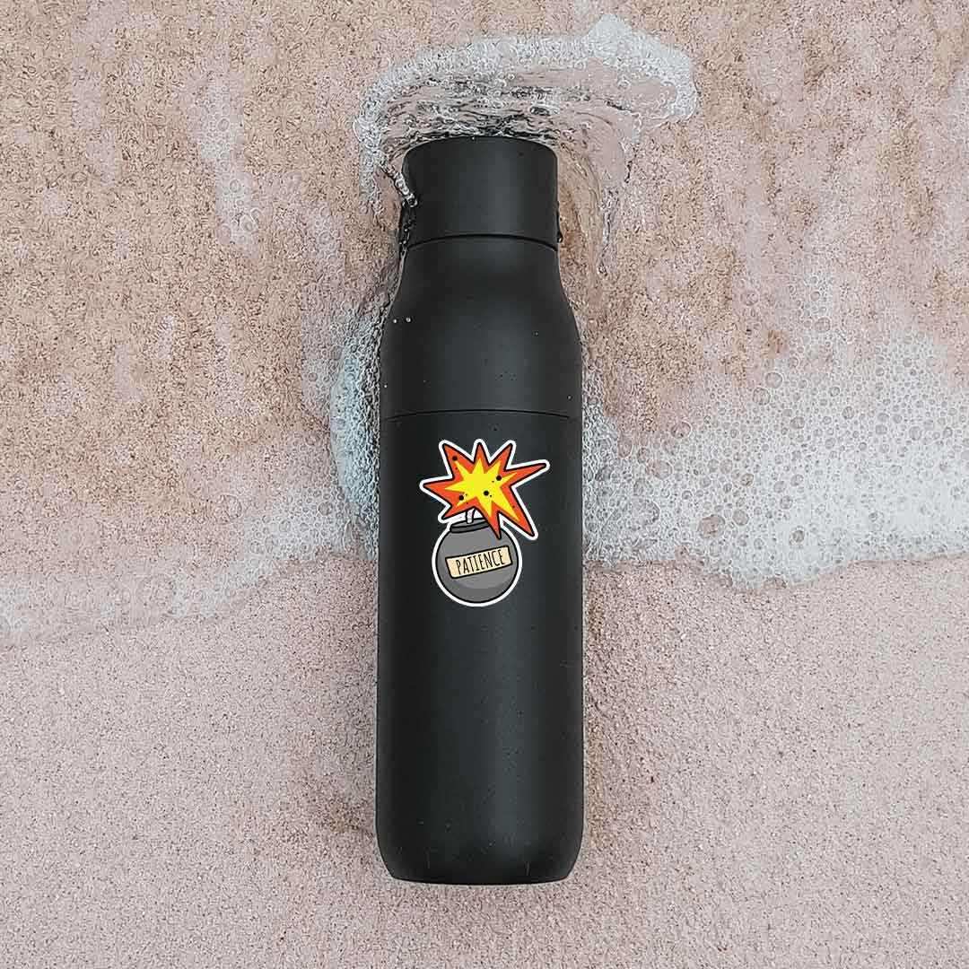 Patient Like a Bomb sticker waterproof vinyl decal for laptop, bike, car & bottle