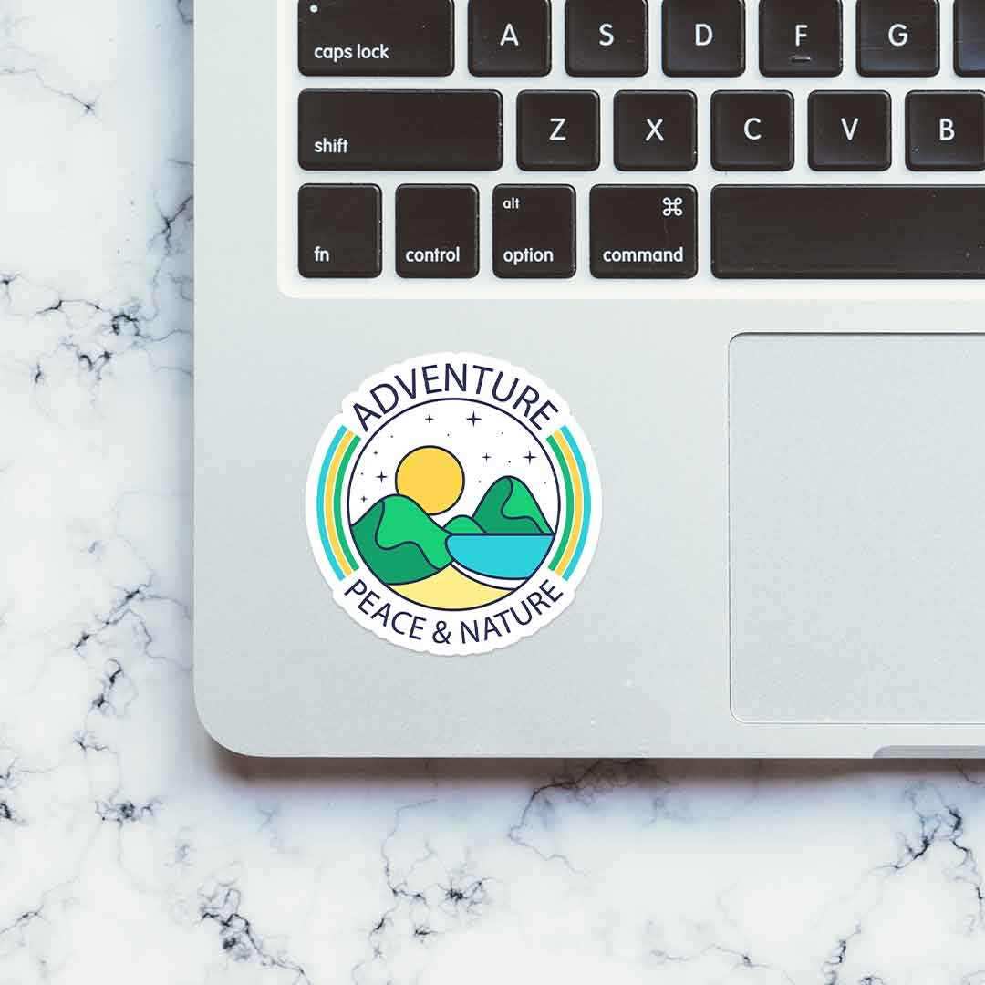 Peace and Nature Sticker waterproof vinyl decal for laptop, bike, car & bottle