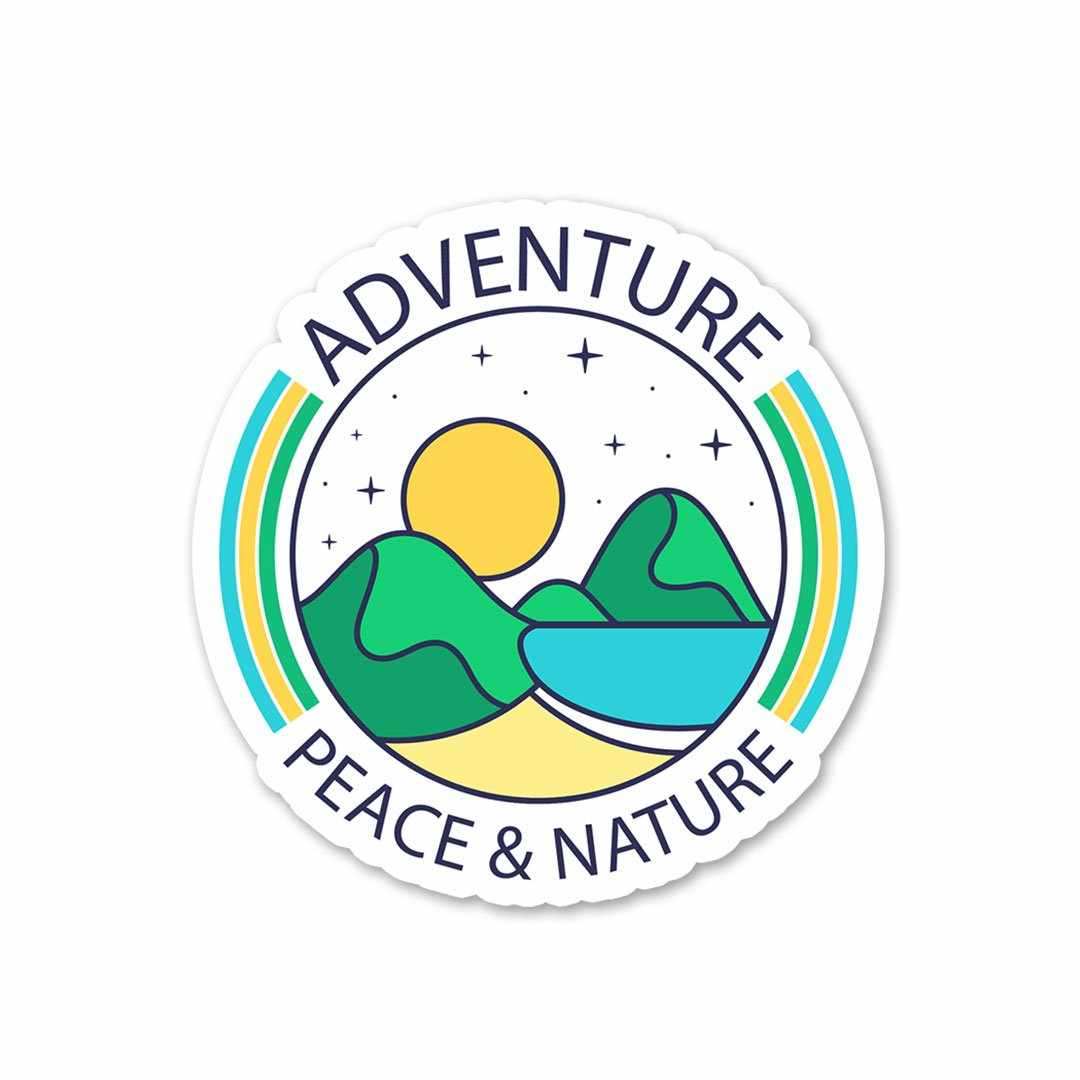 Peace and Nature Sticker waterproof vinyl decal for laptop, bike, car & bottle