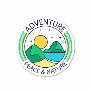 Peace and Nature Sticker waterproof vinyl decal for laptop, bike, car & bottle