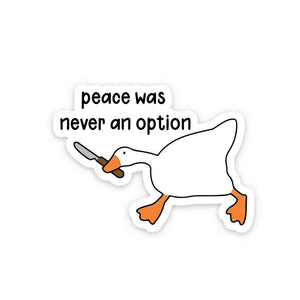 Peace was never an option Sticker waterproof vinyl decal for laptop, bike, car & bottle