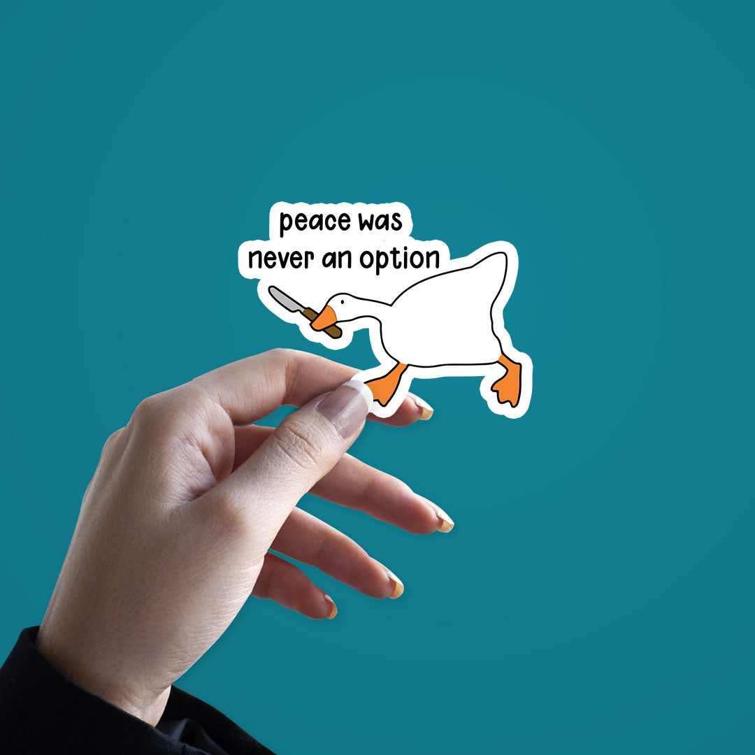 Peace was never an option Sticker waterproof vinyl decal for laptop, bike, car & bottle