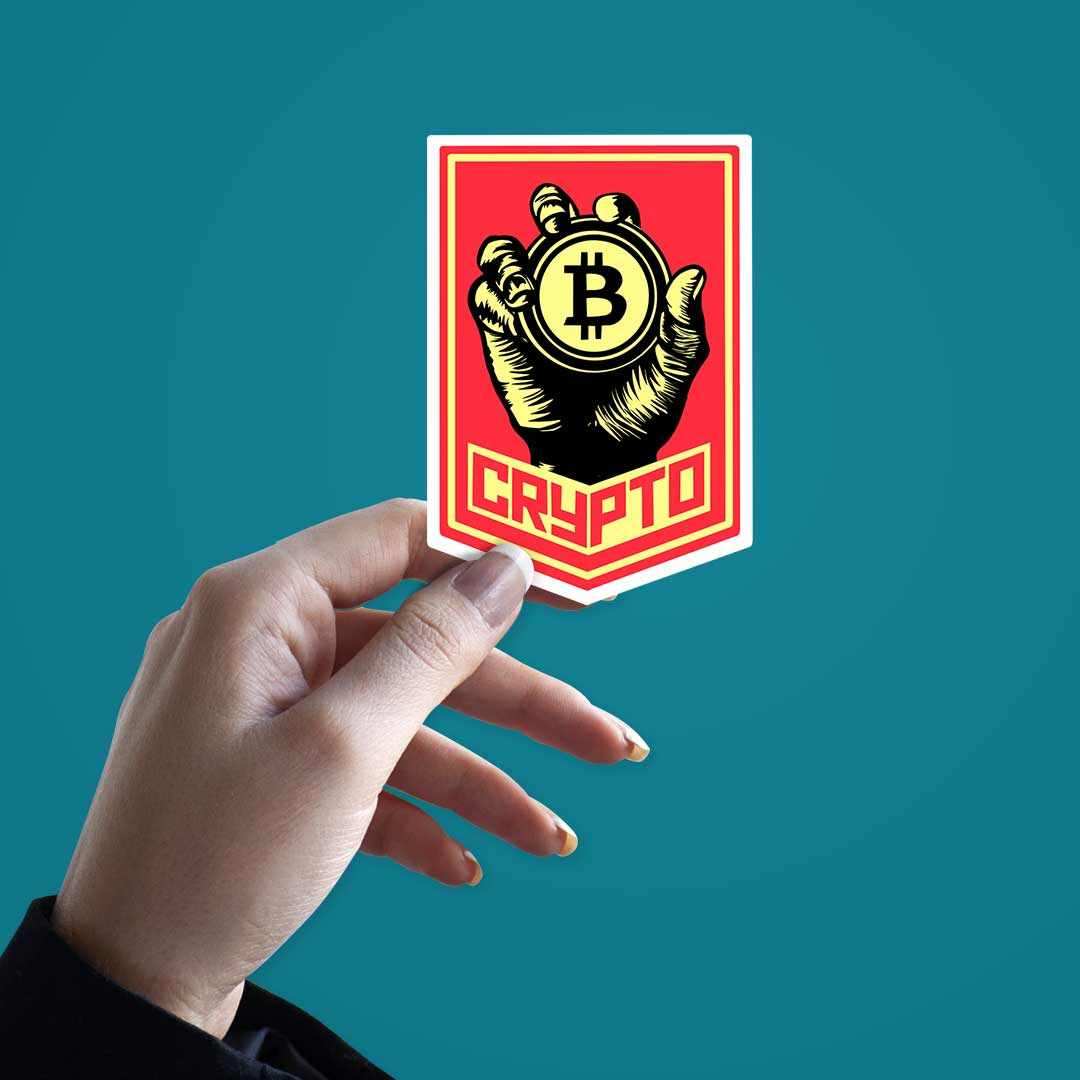 Power of Crypto Sticker waterproof vinyl decal for laptop, bike, car & bottle