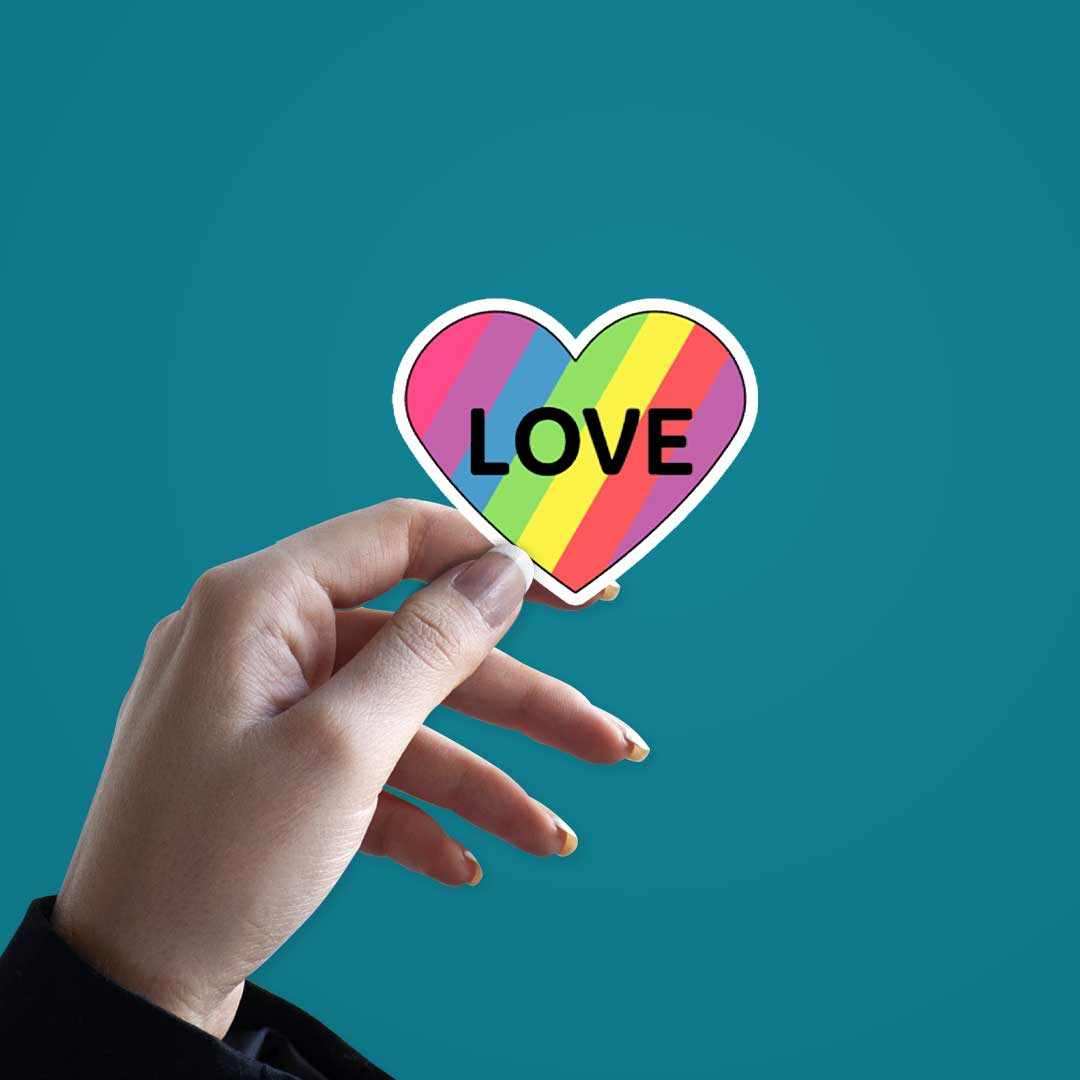 Pride Love sticker waterproof vinyl decal for laptop, bike, car & bottle