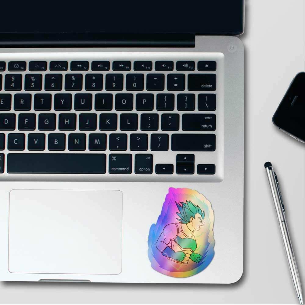 Prince saiyan Holographic Stickers waterproof vinyl decal for laptop, bike, car & bottle