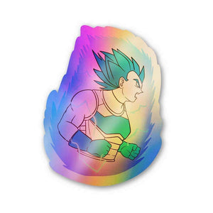 Prince saiyan Holographic Stickers waterproof vinyl decal for laptop, bike, car & bottle