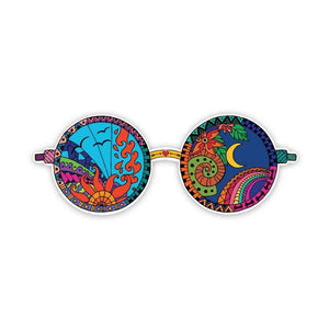 Psychedelic glasses Sticker waterproof vinyl decal for laptop, bike, car & bottle