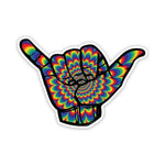 Psychedelic Hand Sign Sticker waterproof vinyl decal for laptop, bike, car & bottle
