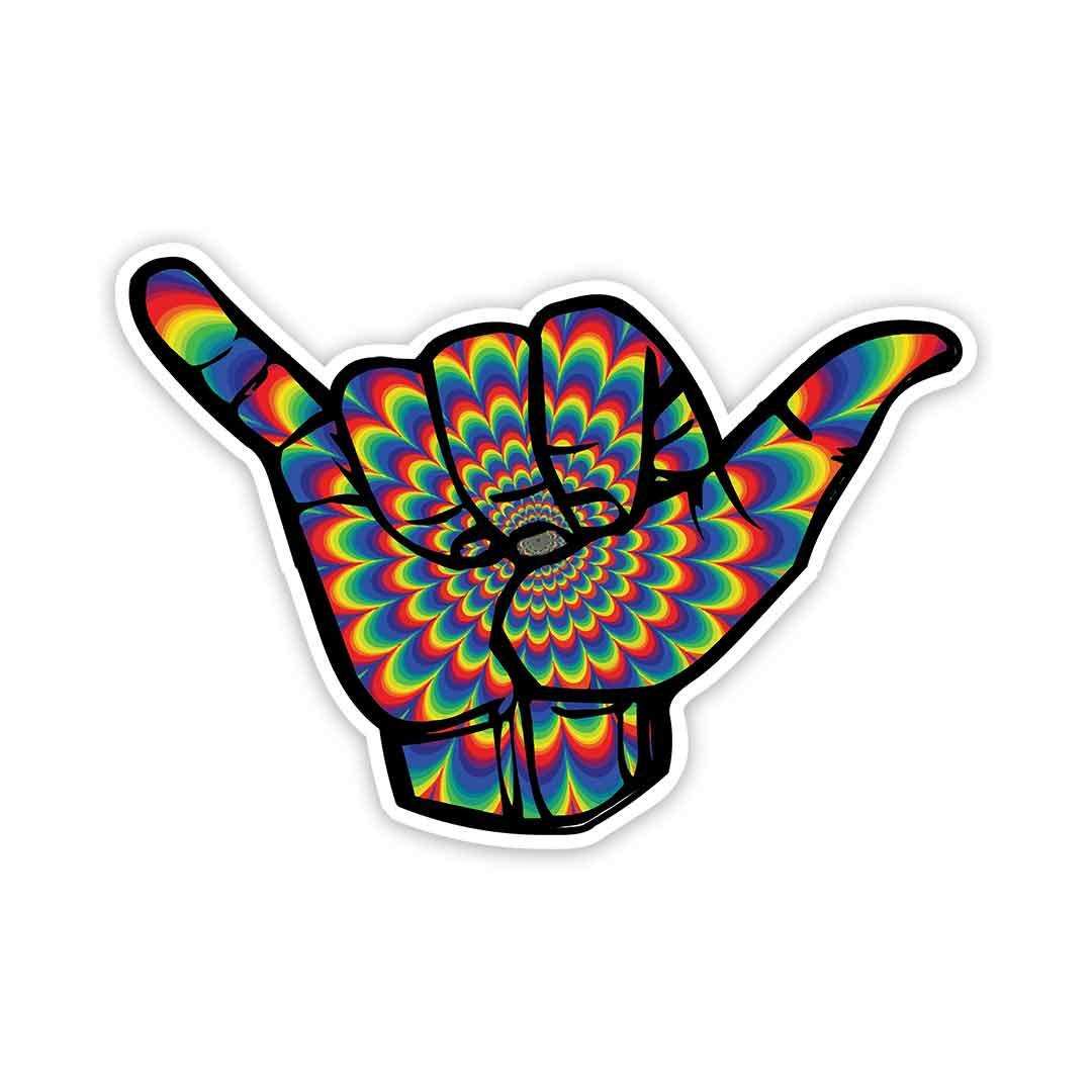 Psychedelic Hand Sign Sticker - STICK IT UP