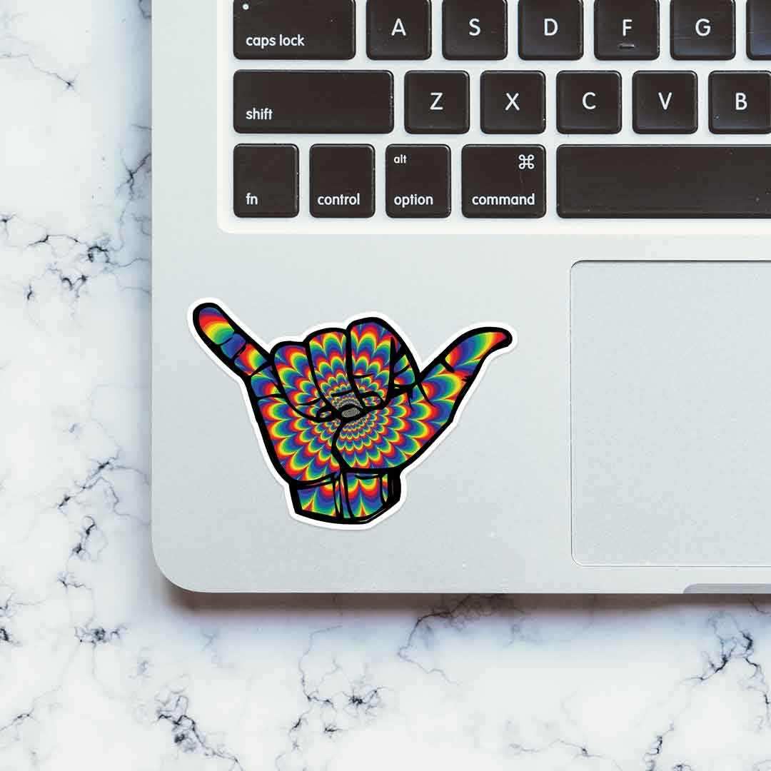 Psychedelic Hand Sign Sticker - STICK IT UP