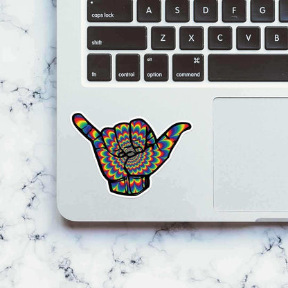 Psychedelic Hand Sign Sticker - STICK IT UP