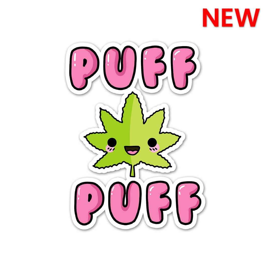 Puff Puff Weed - Weed Sticker waterproof vinyl decal for laptop, bike, car & bottle