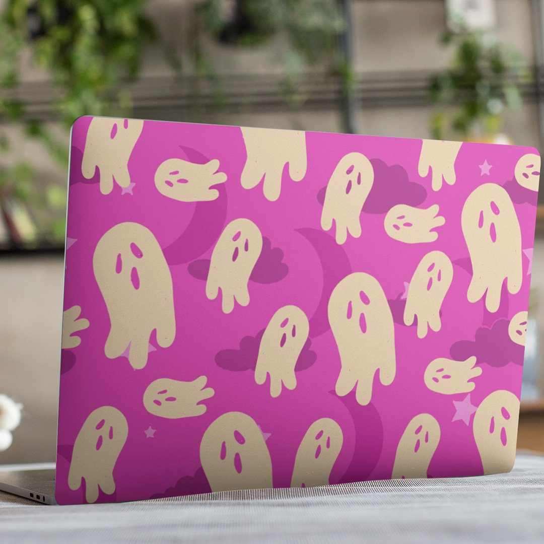 Quirky ghost Laptop Skin waterproof vinyl decal for laptop, bike, car & bottle