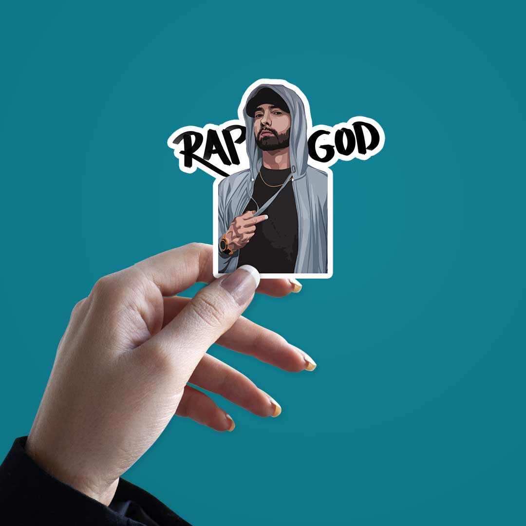 RAP GOD sticker waterproof vinyl decal for laptop, bike, car & bottle