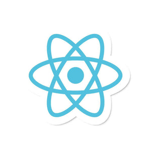 React Sticker waterproof vinyl decal for laptop, bike, car & bottle