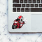 Red Bike Racer Sticker waterproof vinyl decal for laptop, bike, car & bottle