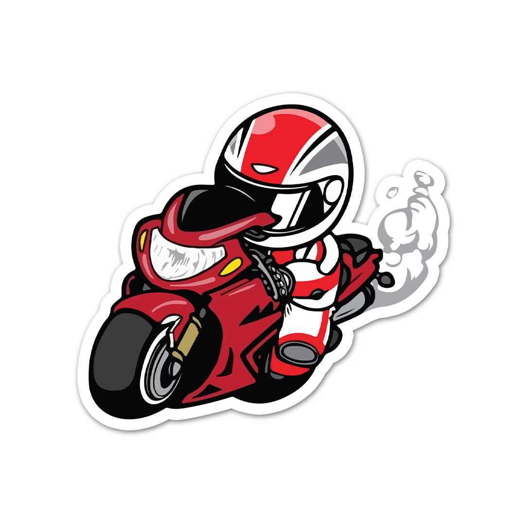 Red Bike Racer Sticker - Stickers | STICK IT UP