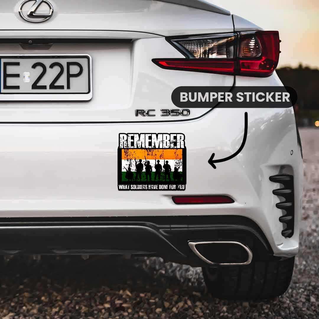 Remember Bumper Sticker waterproof vinyl decal for laptop, bike, car & bottle