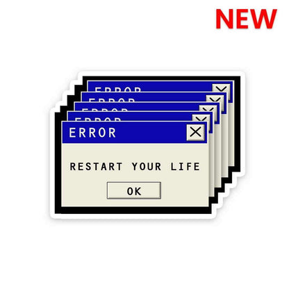 Restart Your Life Sticker waterproof vinyl decal for laptop, bike, car & bottle