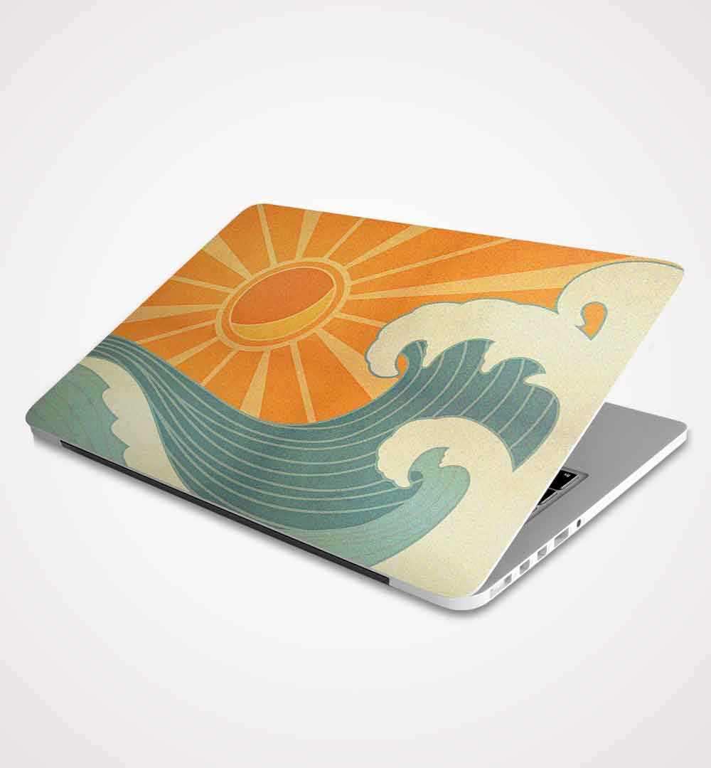 Retro Tides Laptop Skin waterproof vinyl decal for laptop, bike, car & bottle