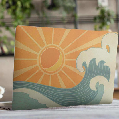 Retro Tides Laptop Skin waterproof vinyl decal for laptop, bike, car & bottle