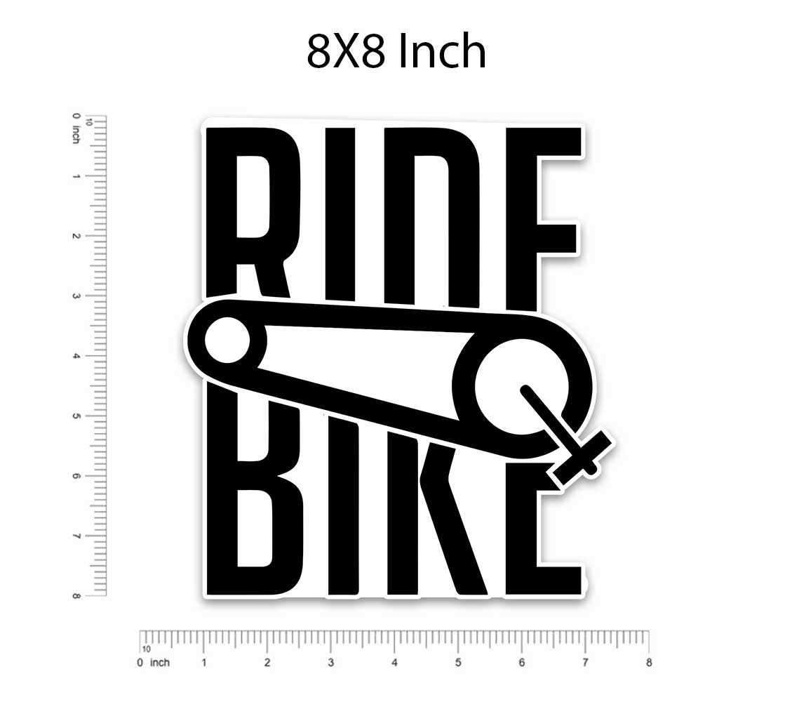 Ride Bike Bumper Sticker waterproof vinyl decal for laptop, bike, car & bottle