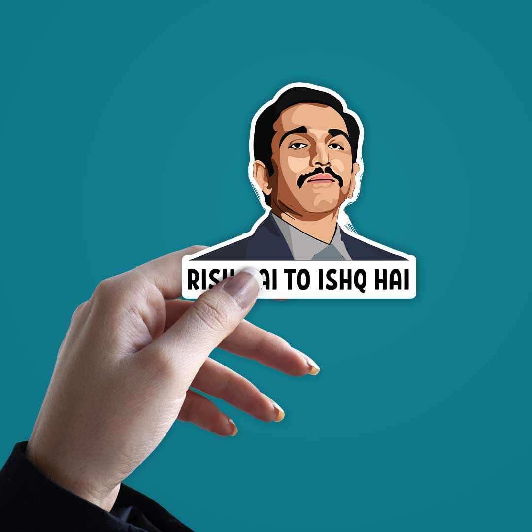 Risk hai to ishq hai Sticker waterproof vinyl decal for laptop, bike, car & bottle