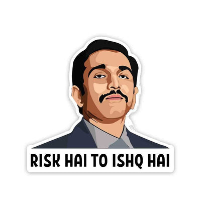 Risk hai to ishq hai Sticker waterproof vinyl decal for laptop, bike, car & bottle