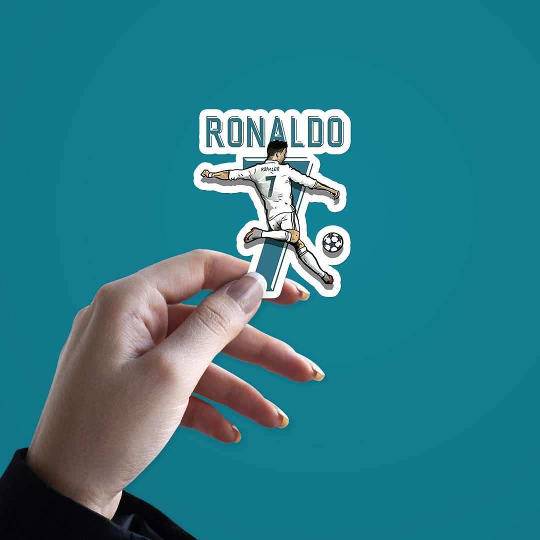 Ronaldo - GOAT Sticker waterproof vinyl decal for laptop, bike, car & bottle