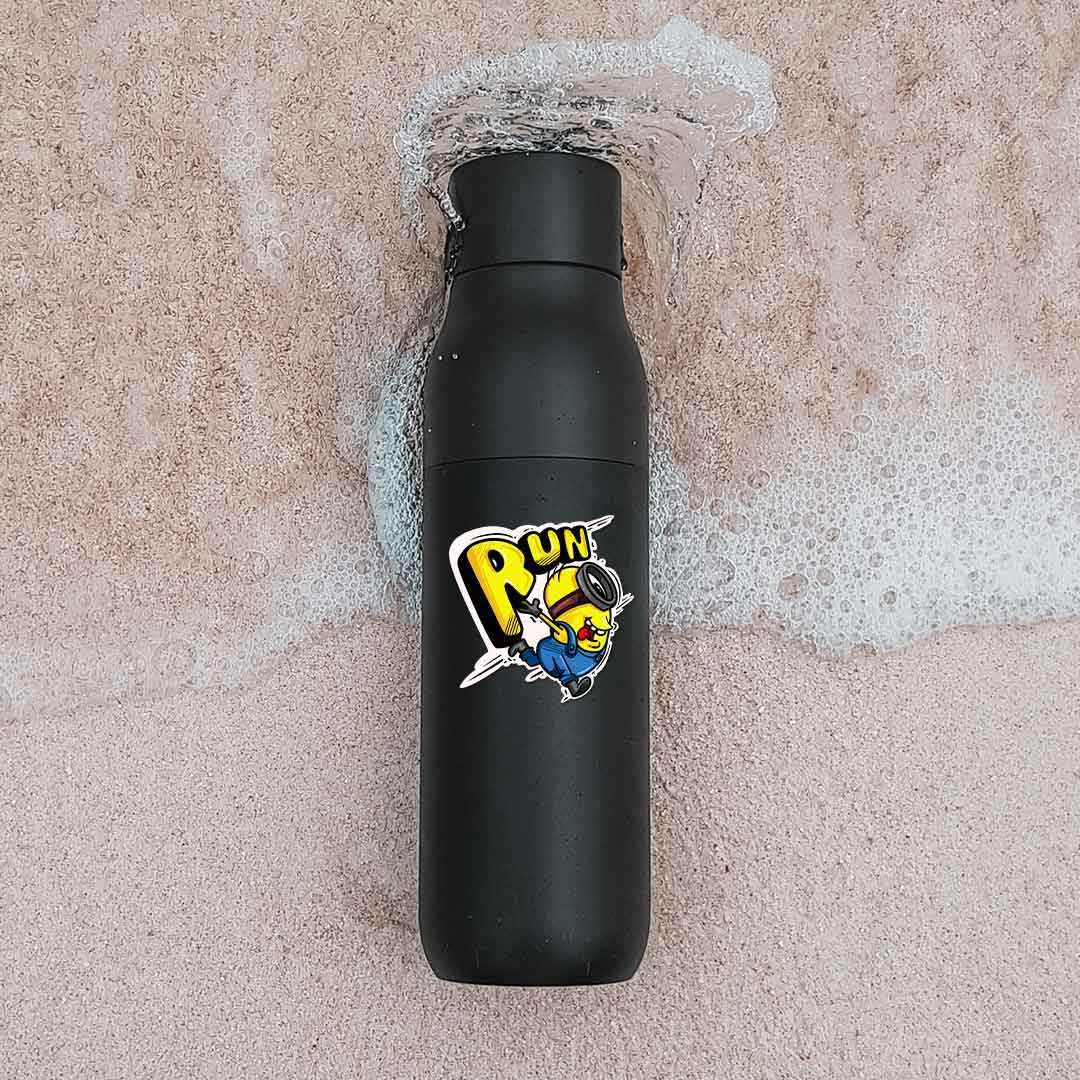 RUN!!! Sticker waterproof vinyl decal for laptop, bike, car & bottle