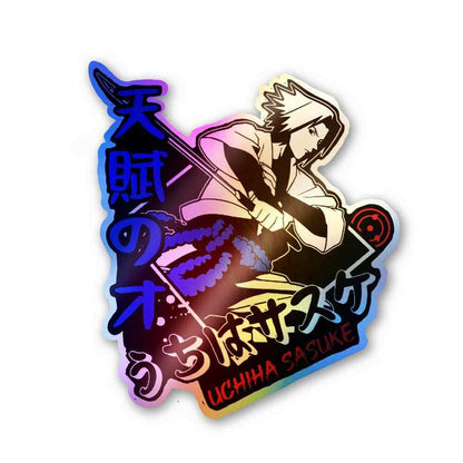 Sasuke Uchiha Holographic Stickers waterproof vinyl decal for laptop, bike, car & bottle