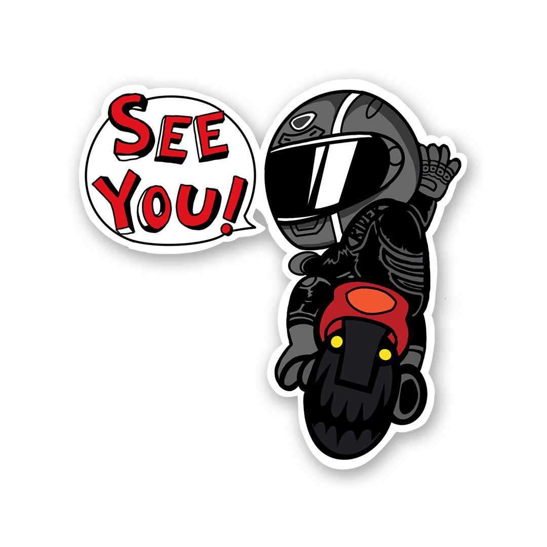 See you Sticker waterproof vinyl decal for laptop, bike, car & bottle