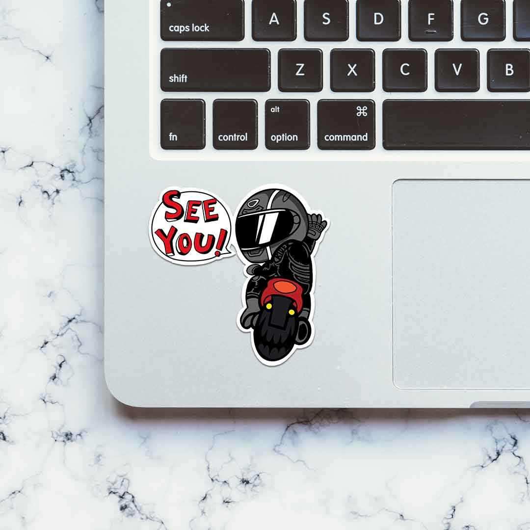 See you Sticker waterproof vinyl decal for laptop, bike, car & bottle