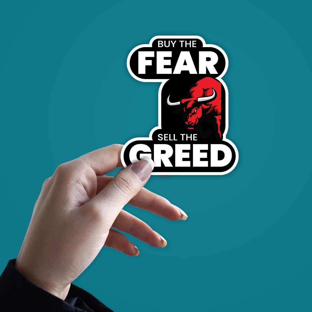 Sell the greed Sticker waterproof vinyl decal for laptop, bike, car & bottle