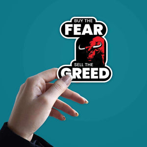 Sell the greed Sticker waterproof vinyl decal for laptop, bike, car & bottle