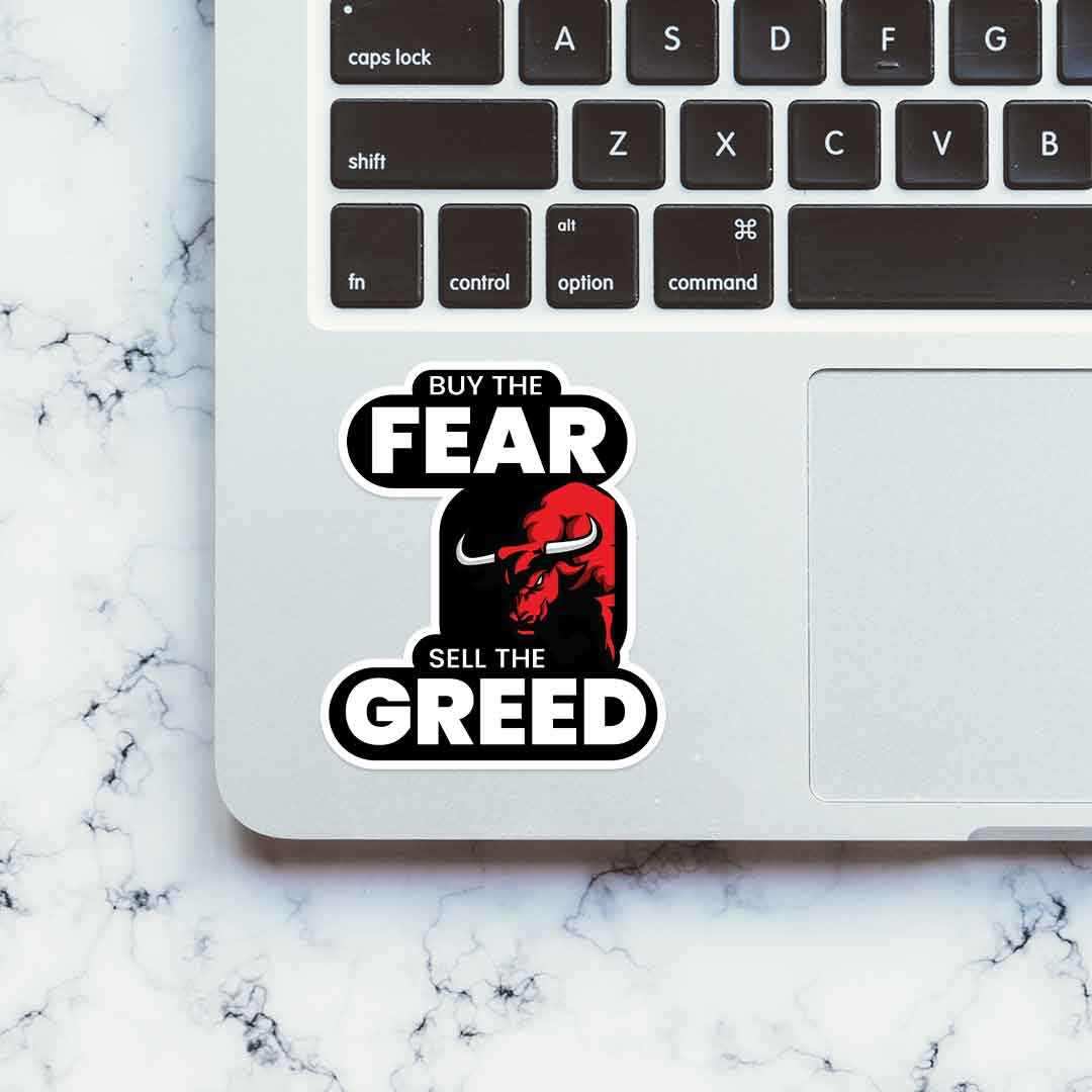 Sell the greed Sticker waterproof vinyl decal for laptop, bike, car & bottle