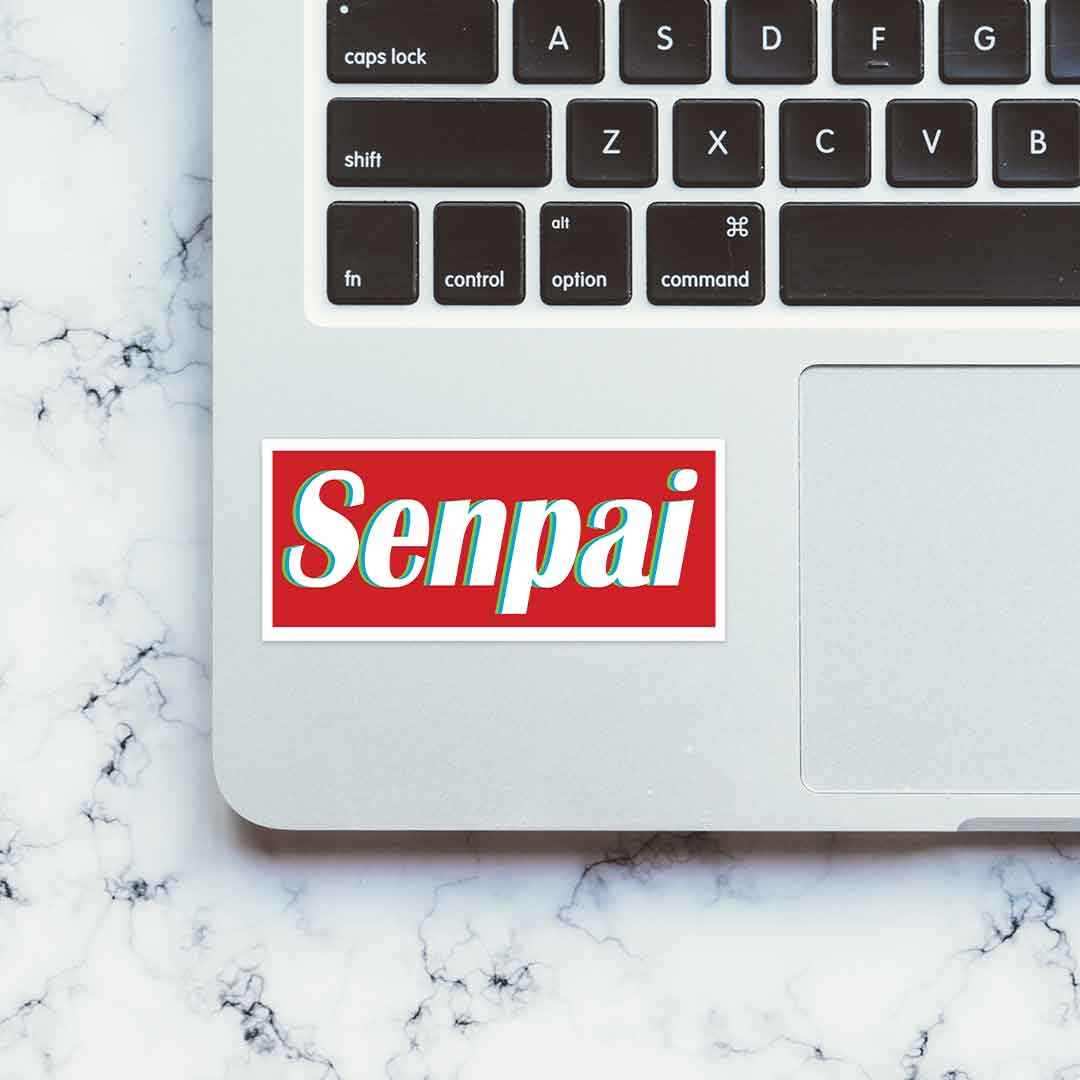Senpai Sticker waterproof vinyl decal for laptop, bike, car & bottle