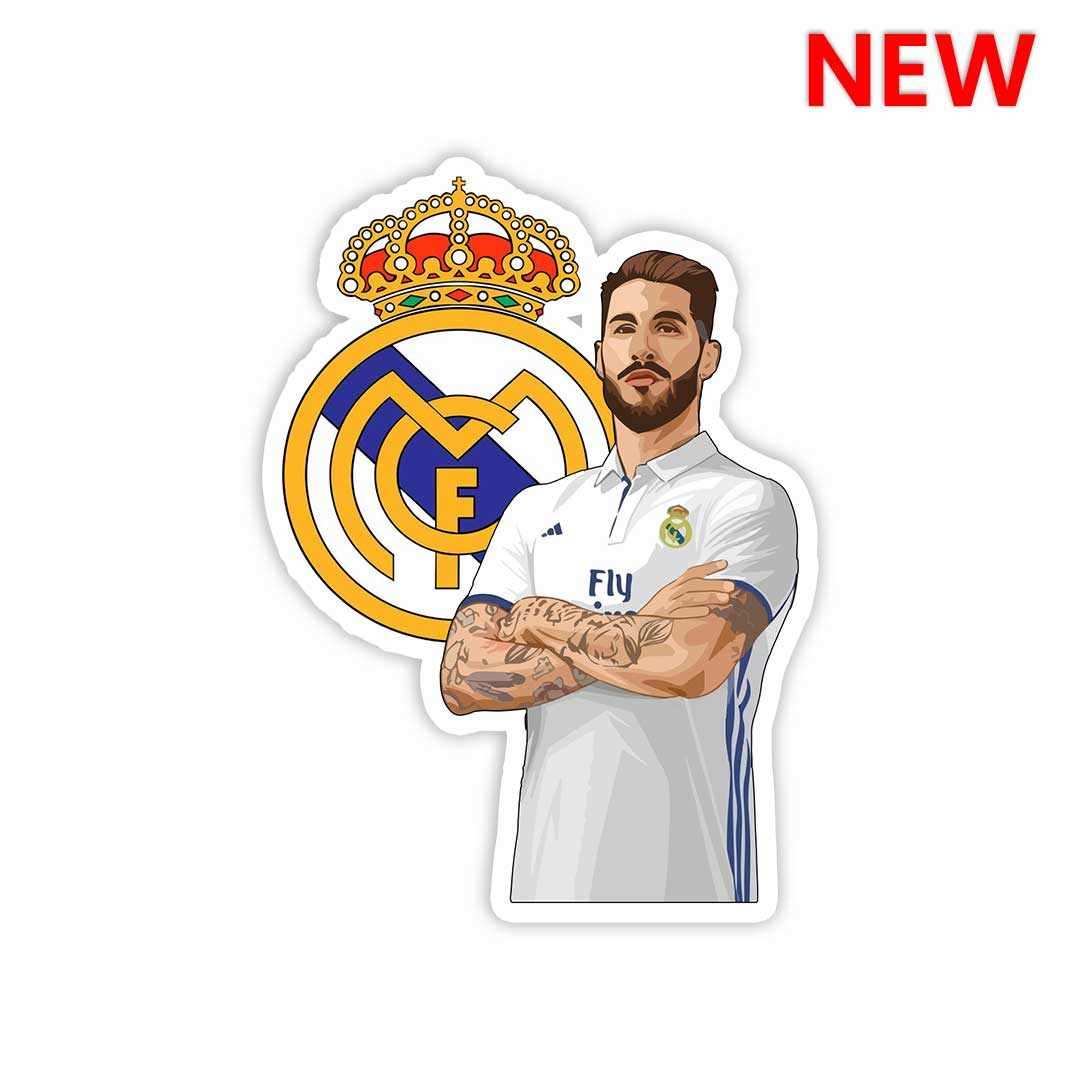 Sergio Ramos 2 Sticker waterproof vinyl decal for laptop, bike, car & bottle