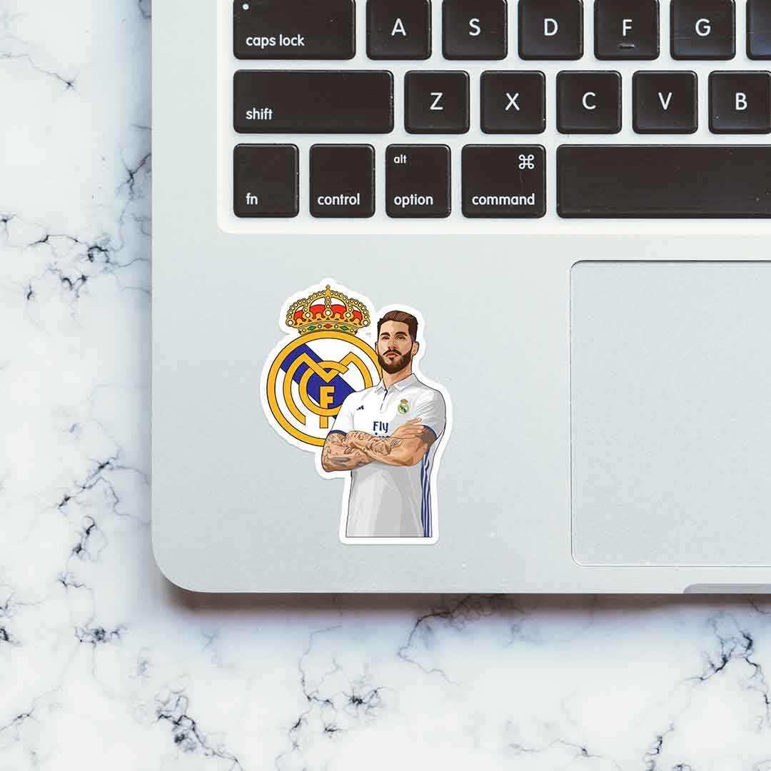 Sergio Ramos 2 Sticker waterproof vinyl decal for laptop, bike, car & bottle