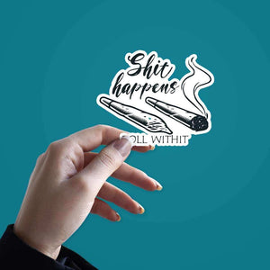 Sh*t Happens Sticker waterproof vinyl decal for laptop, bike, car & bottle