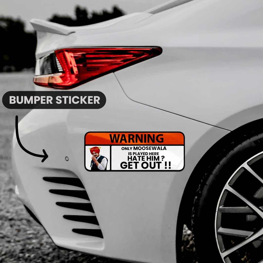 Sidhu Moosewala Warning Bumper Sticker | STICK IT UP