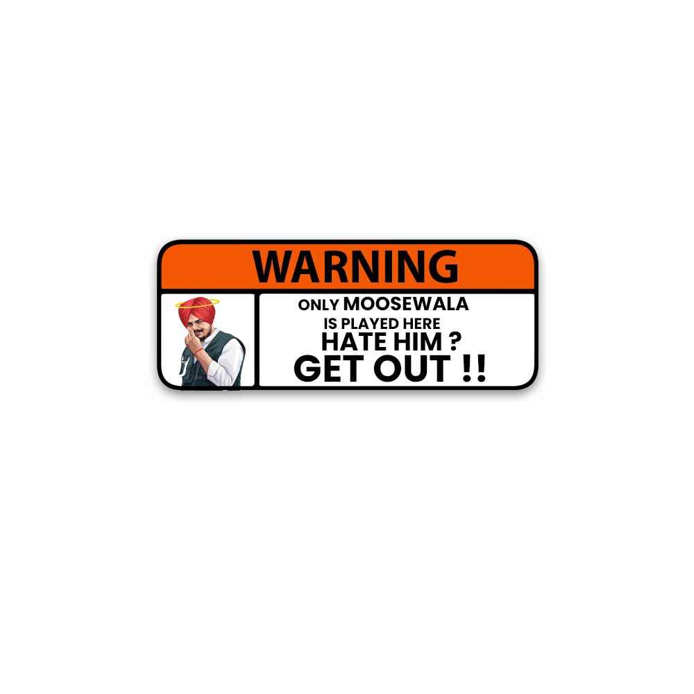 Sidhu Moosewala Warning Bumper Sticker | STICK IT UP