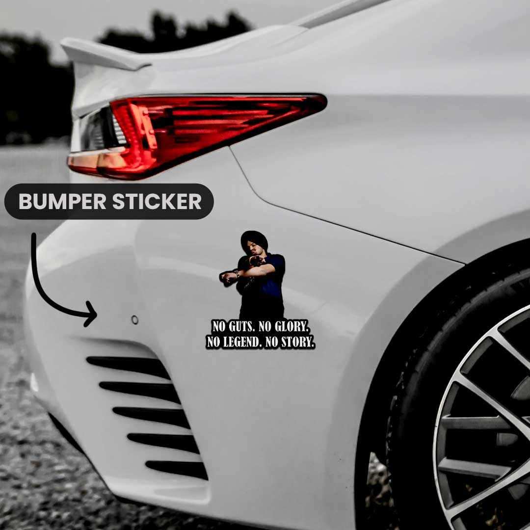 Sidhu Moosewala No Guts No Glory Bumper Sticker - STICK IT UP