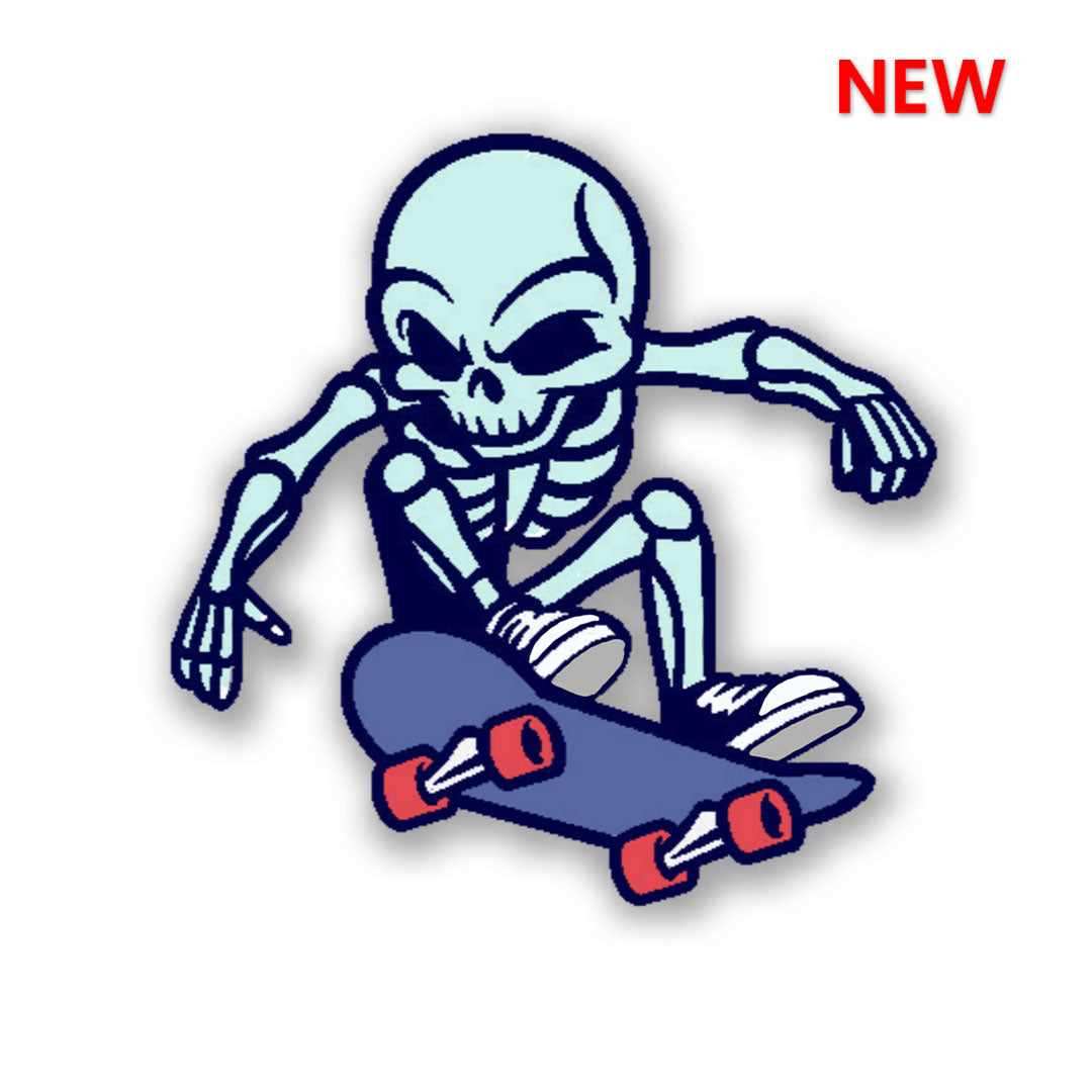 Skating Skull Sticker - Stickers | STICK IT UP