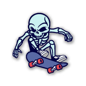Skating Skull Sticker waterproof vinyl decal for laptop, bike, car & bottle