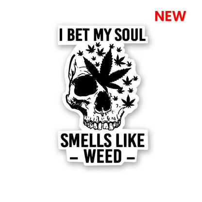 Smells Like Weed Sticker waterproof vinyl decal for laptop, bike, car & bottle