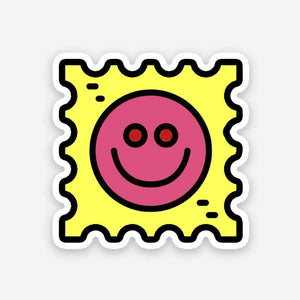 Smiley postcard sticker waterproof vinyl decal for laptop, bike, car & bottle