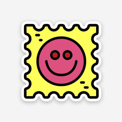 Smiley postcard sticker waterproof vinyl decal for laptop, bike, car & bottle