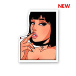 Smoke Girl Sticker waterproof vinyl decal for laptop, bike, car & bottle