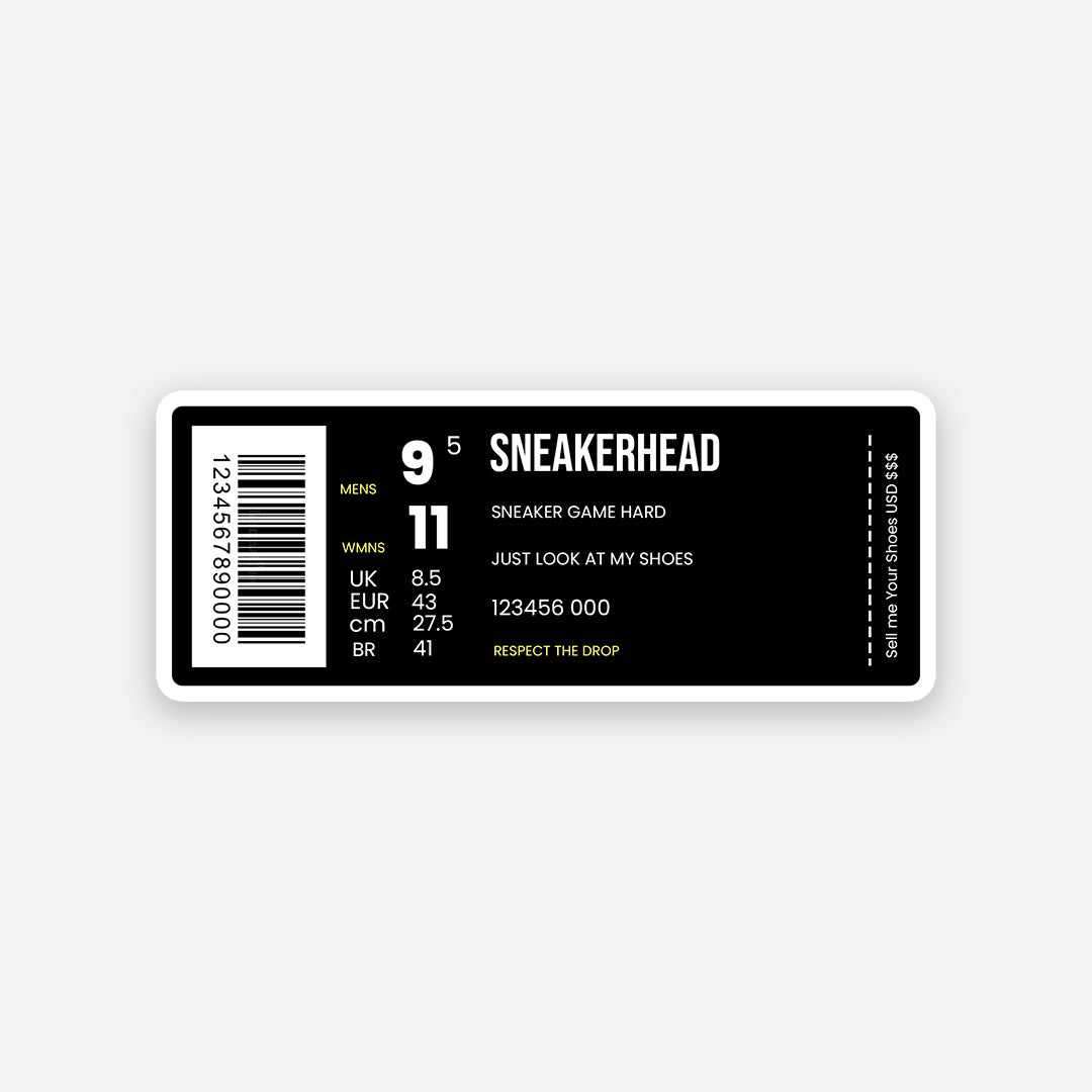 Sneakerhead Barcode sticker - STICK IT UP